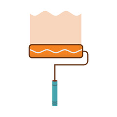 vector illustration of roller brush design