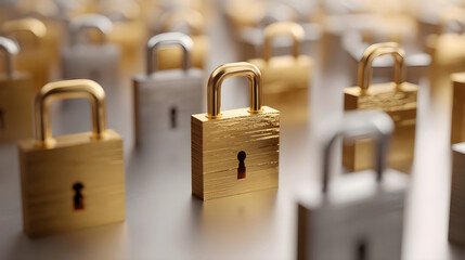 Golden padlock representing data security and digital protection