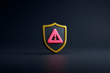 Security alert shield shows cyber threat warning,
Digital risk protection indicates system security warning,
Cyber defense alert highlights data breach alert