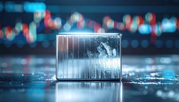 metal bar on reflective stage representing commodity trade and industrial theme in global finance