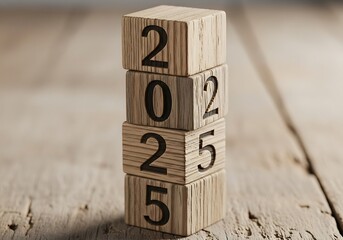 Wooden Blocks: '2025' Rising
