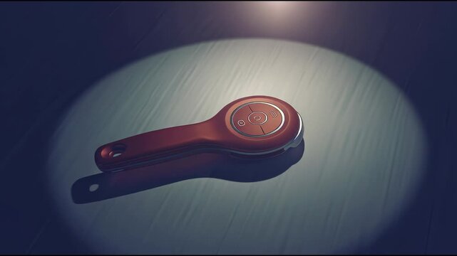 Electronic Key Fob for Security Access in a Spotlight.
