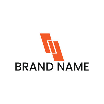 Geometric Logo with Slanted Orange Parallel Bars for Logistics and Tech Branding