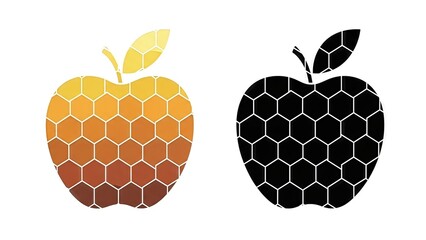 Honeycomb Apple: Golden Fruit Pattern