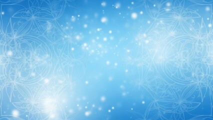 Soft blue background with floral design and bokeh lights. Great for holiday marketing, events, Christmas promotions, or new year's advertising campaig