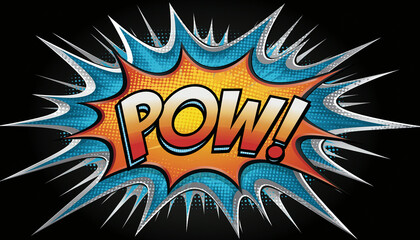 A Pop Art-style Image Of A Comic Book-style "pow" Explosion.