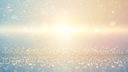 An abstract background with golden glitter and bokeh lights in a soft dreamy style. Great for holiday marketing and festive social media posts.