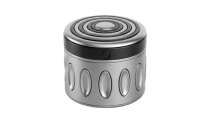 Modern Silver Speaker Isolated on White Background