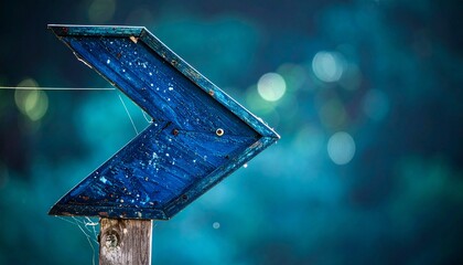Blue Directional Arrow Sign in Nature.