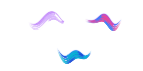 Digital Neon Wavy Ribbon Elements Set. Vibrant Gradient Abstract Brushstrokes for Modern Design.