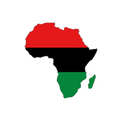 Obraz premium Africa continent map with pan-african colors isolated on transparent background