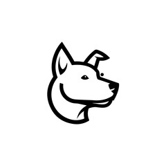 Obraz premium Stylized dog head profile line art isolated on transparent background