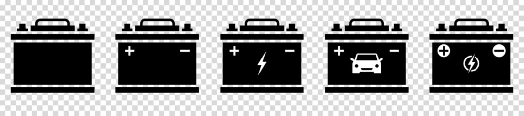 Set of car battery icon