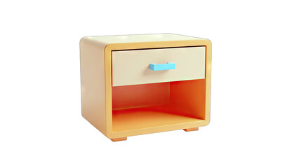 Modern Nightstand with Drawer - Isolated on White