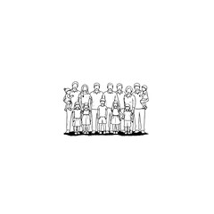 Naklejka premium Happy family portrait isolated on transparent background