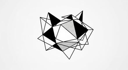 Abstract geometric composition featuring triangles and lines for modern design concepts