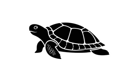 Elegant sea turtle silhouette, embodying marine life and conservation efforts, a symbol of