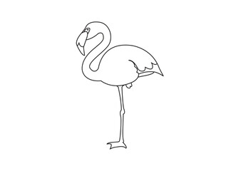 Naklejka premium flamingo pink cute pretty animal bird tropical summer emoji symbol sign icon vector illustration isolated flat