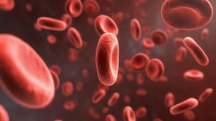 Red blood cells flowing in an artery