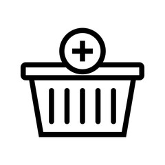 Add to Basket icon vector image. Suitable for mobile apps, web apps and print media.