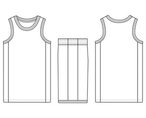 basketball jersey mockup design on font and back. jersey basket
