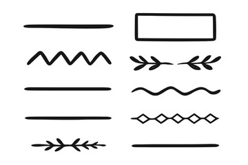 Collection of hand-drawn decorative dividers and borders