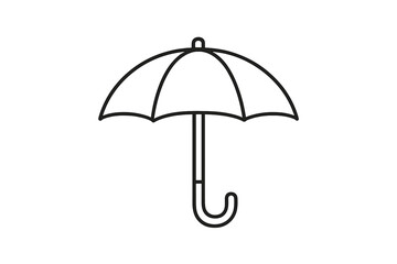 Minimalist umbrella outline on gradient background