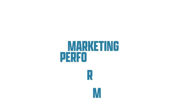 Marketing Performance Concept. Illustration Chart with Icons and Keywords on a White Background