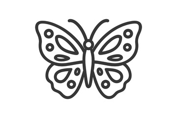 Butterfly Outline on Gray Background