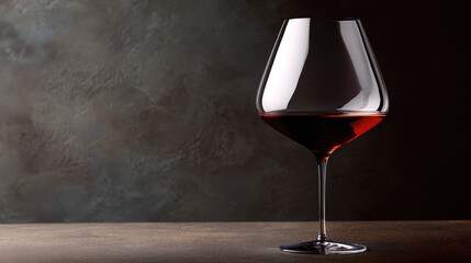directional. Red wine in elegant goblet glass, rich burgundy liquid, sophisticated dining atmosphere. bar promotions, beverage menus, designed for food & beverage menus and cafe branding.
