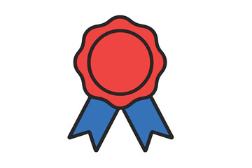 Red and blue ribbon award