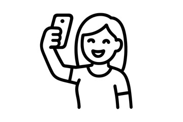 Woman taking selfie with smartphone
