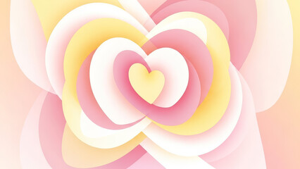 Abstract Pastel Heart Layers Background with Soft Gradient Shapes Symbolizing Love Romance and Emotional Warmth