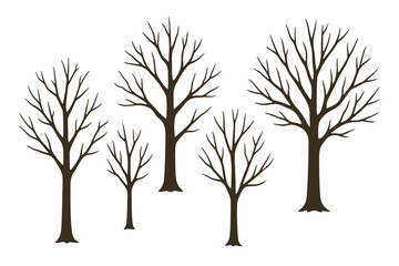 Obraz premium Bare Trees Silhouetted Against a Gradient Background