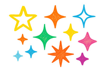 Obraz premium Colorful Sparkly Stars on a Gradient Background