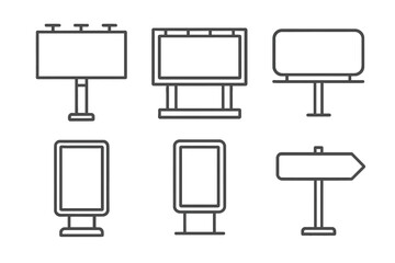 Collection of various outdoor advertising billboard icons