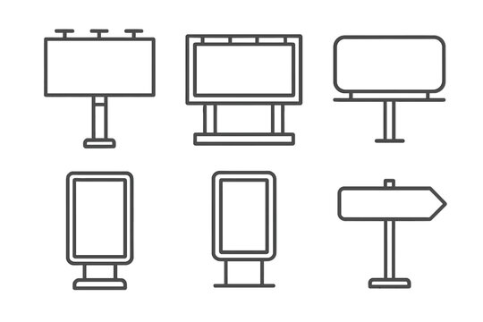 Collection of various outdoor advertising billboard icons