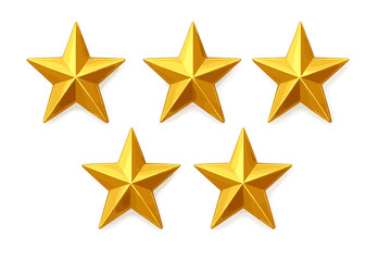 Obraz premium Five Golden Stars on a Gradient Background
