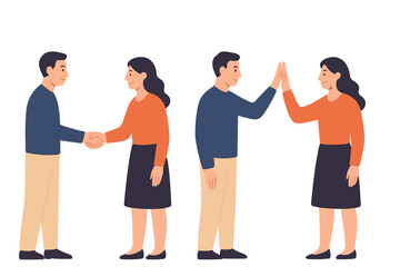 Obraz premium Business handshake and high five