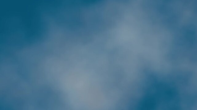 Seamless loop background with realistic flying through sparse white clouds in a deep blue sky. Abstract aerial mist animation with calm atmosphere and smoothly moving camera effect. Looped 4K 60fps