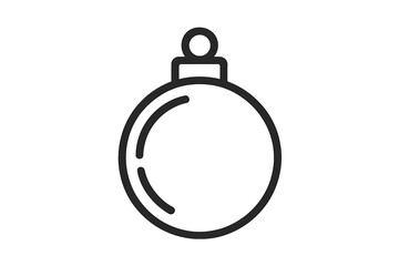 Obraz premium Black Christmas Ornament Icon on Gray Gradient Background