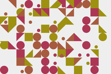 Modern abstract geometric pattern background with colorful circles squares and triangles forms