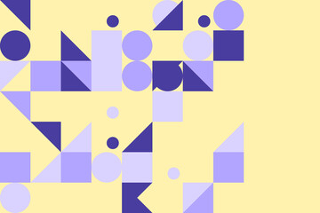 Modern abstract geometric pattern featuring purple and yellow shapes for design backgrounds