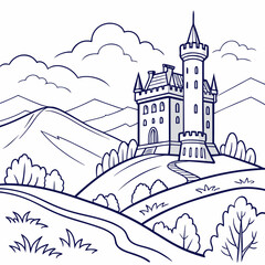 Majestic castle on hilltop © Mamun