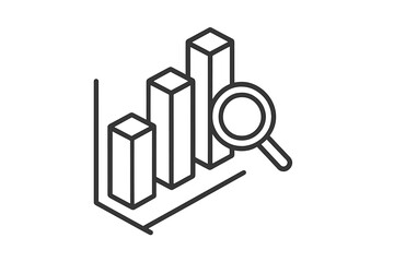 Bar Chart and Magnifying Glass Icon on Gradient Background