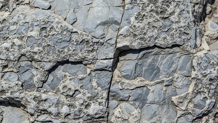 Fototapeta premium Rock and stone texture, weathered surface, gray tones,...