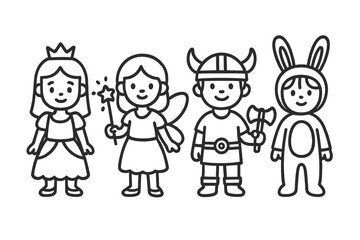 Cute Cartoon Kids in Costumes