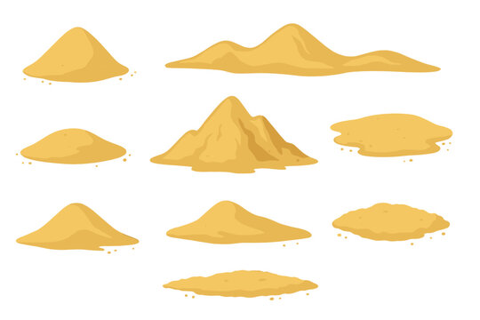 Piles of glowing sand against a dark background