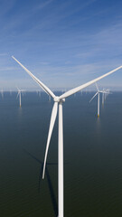 Vertical Aerial Photo of Offshore Wind Turbine