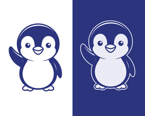 Fototapeta premium Kawaii Penguin Cartoon Design